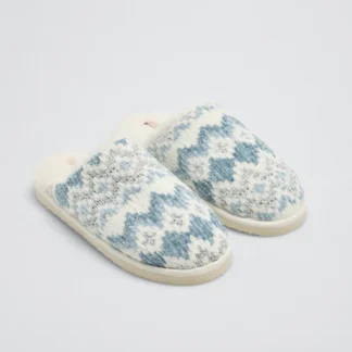 Zapatillas de casa con pelo interior estampado étnico