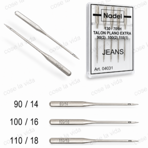 Aguja Talón Plano Jeans Nadel 130/705H 4031 – Máxima Resistencia para Vaqueros
