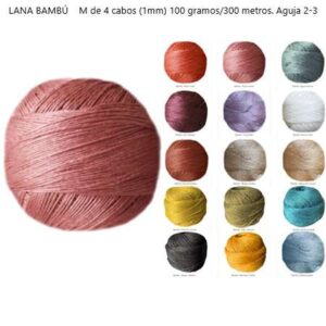 Lana Bambu M 100gr – ovillo de hilo 100% bambú natural para tejer