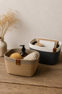 cesta decorativa nórdica cuadrada